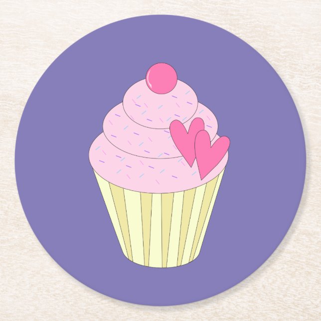 illusima Lila Underlägg Papper Rund (Framsidan)