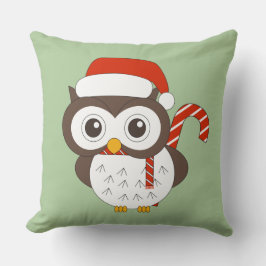 illusima Mr Owl Christmas Light Green Kudde