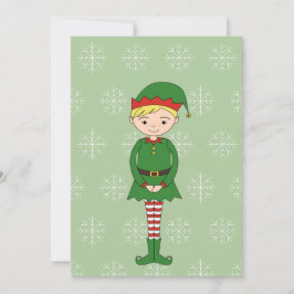 illusima Pojke Alv Snöflingor Grön Julkort