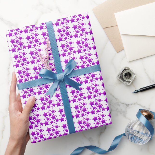 illusima Purple Stars Party Presentpapper (Gifting)