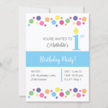 illusima Rainbow Circles, Blue Back, 1st Birthday