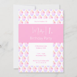 illusima Rainbow Muffins 1:a födelsedagen Party Inbjudningar