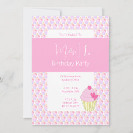 illusima Rainbow Muffins 1:a födelsedagen Party Inbjudningar