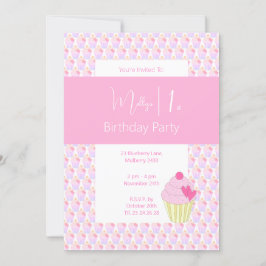 illusima Rainbow Muffins 1:a födelsedagen Party Inbjudningar