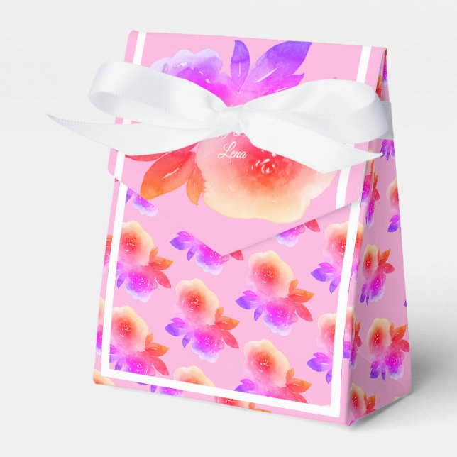 illusima regnbågsblommönster födelsedagspresent/ presentaskar (Framsidan Sidan)