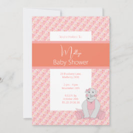 illusima Rosa Peach Tones Blommigt Baby Shower Inbjudningar