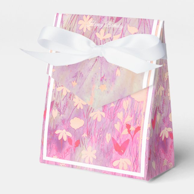 illusima Rosa Vild Flower Watercolor B'day Gift/ Presentaskar (Framsidan Sidan)