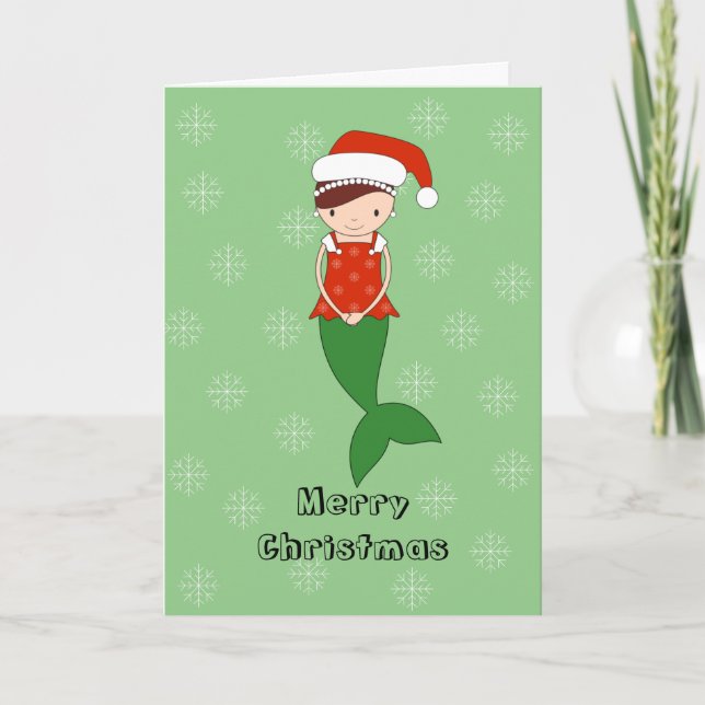 illusima Siren Julsnöflingor Ljusgrön Helgkort (Framsida)