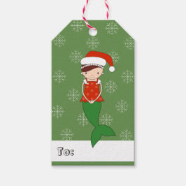 illusima Sjöjungfru jul Snöflingor Presentetikett