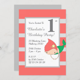 illusima Sjöjungfru Orange Flick kalas Inbjudningar