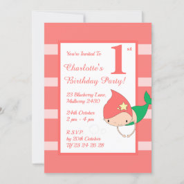 illusima Sjöjungfru Peach Flick kalas Inbjudningar