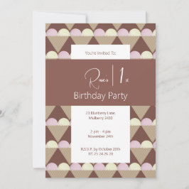 illusima Strawberry Vanilla Glass 1:a födelsedagen Inbjudningar