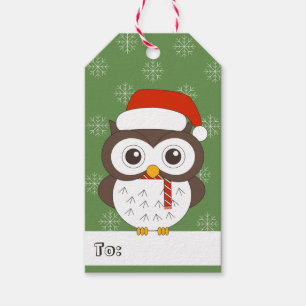 illusima Uggle Santa Hatt Jul Snöflingor Grön Presentetikett