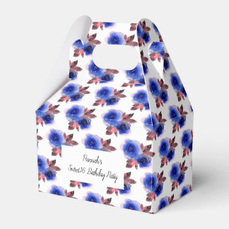 illusima Watercolour Blå Rosor Sweet 16 Presentaskar