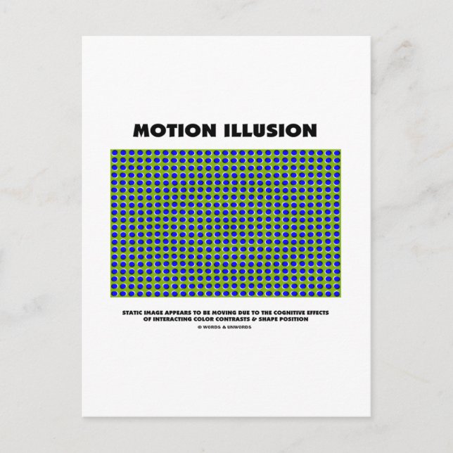 Illusion från rörelse (optisk bild) vykort (Framsida)