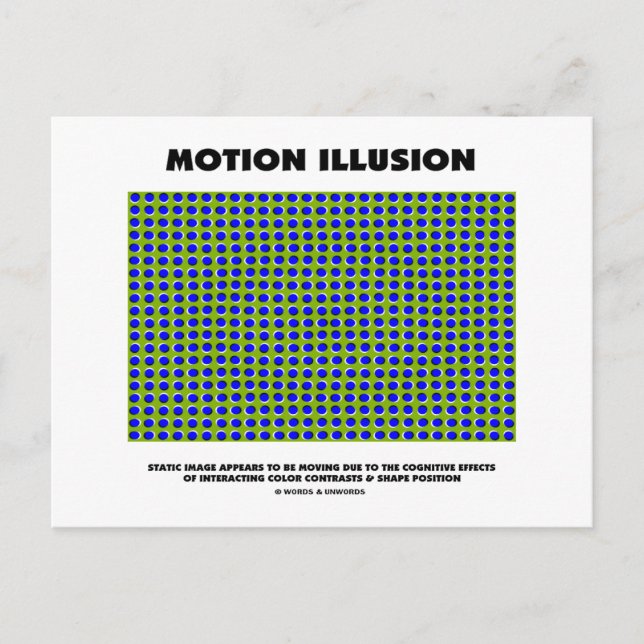 Illusion från rörelse (optisk bild) vykort (Framsida)