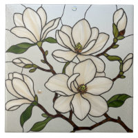 Illusion på vitt magnoliskt glasaktigt