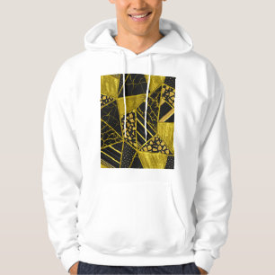 Illusion Struktur i den svarta triangeln guld Hoodie