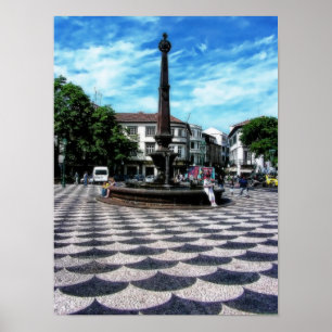 Illusion Tiles Art: Funchal, Madeira P Poster