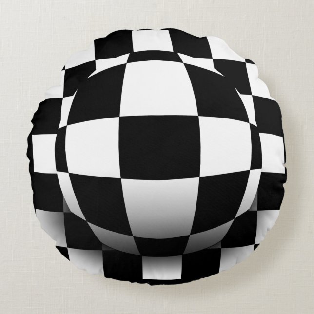 Illusionärt djup rund kudde (Framsidan)