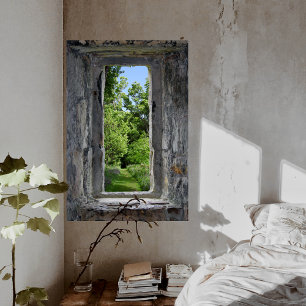 Illusionen i Castle Window Skapar effekten av vyn Poster