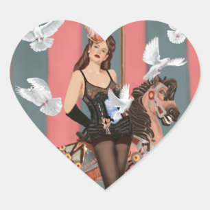 Illusionist Hjärtformat Klistermärke