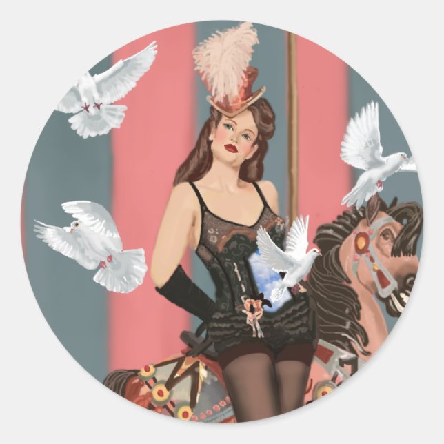 Illusionist Runt Klistermärke (Framsida)