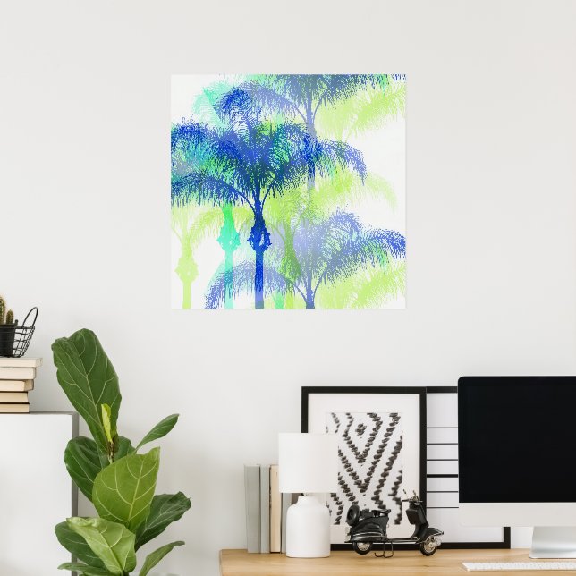 Illusionsbild av Beach Vibe Vibe handflatan Poster (Hemmakontoret)