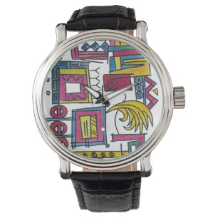 Illusorisk-Whimsical Abstrakt Akvarellkonst Armbandsur