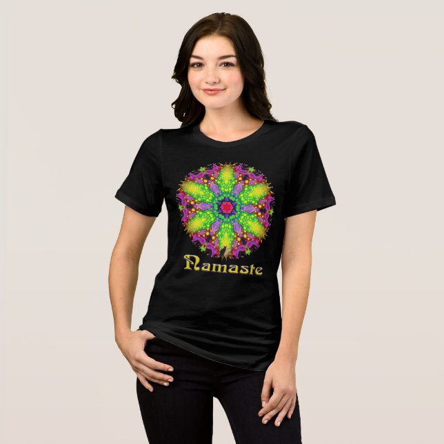 Illusory Namaste Kaleidoscope T Shirt (Framsida Full)