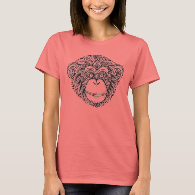 Illustarationsdoodle för apa t-shirt (Framsida)