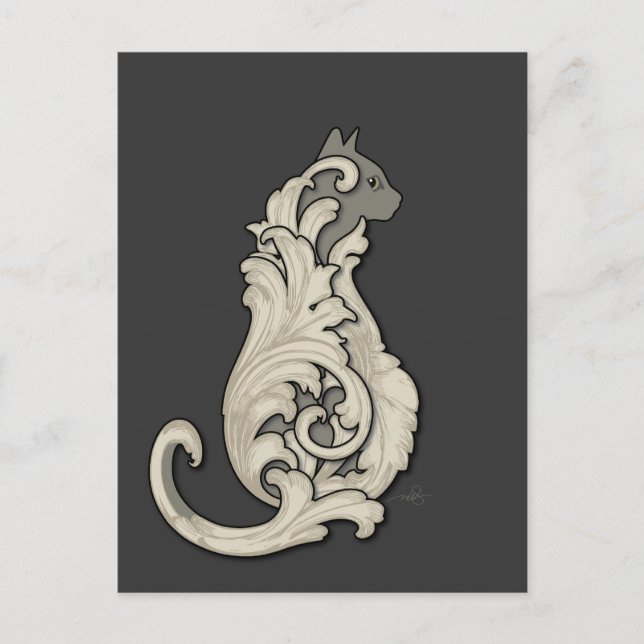 Illustrant katt vykort (Framsida)