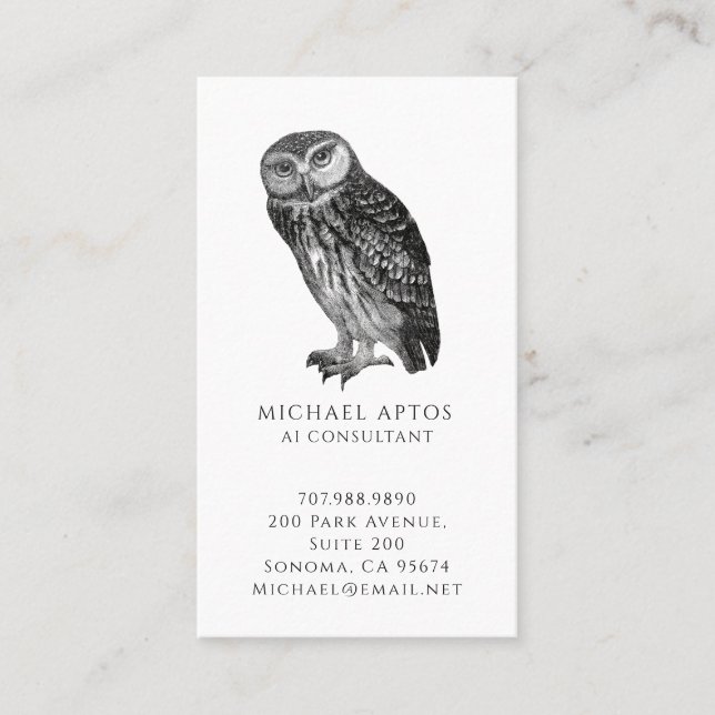 Illustrated AI Consultant Business Card Visitkort (Framsida)