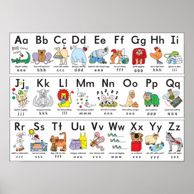 Illustrated animal alphabet background poster (Framsidan)