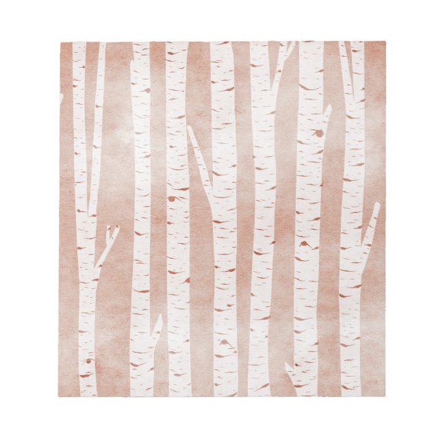 Illustrated Birch Träd Anteckningsblock (Framsida)