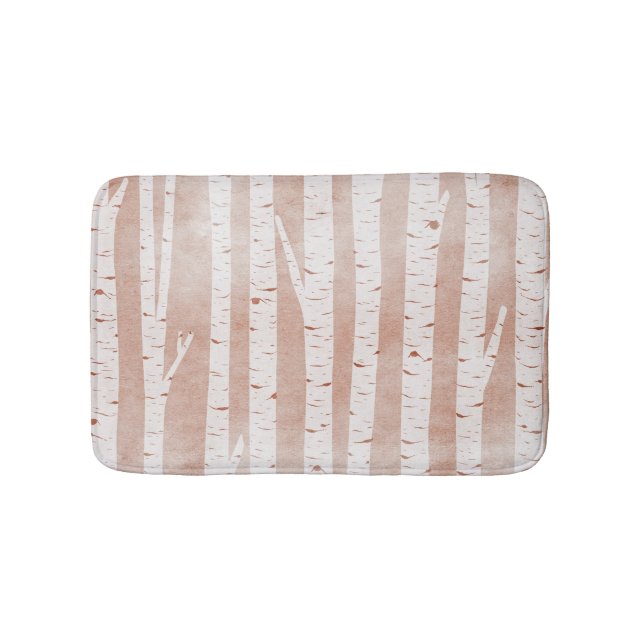 Illustrated Birch Träd Badrumsmatta (Framsidan)