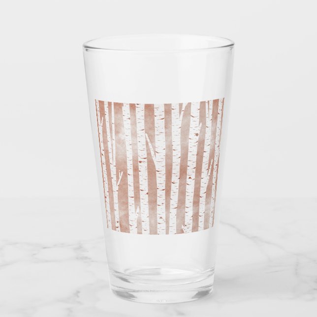 Illustrated Birch Träd Glaskopp (Framsida)