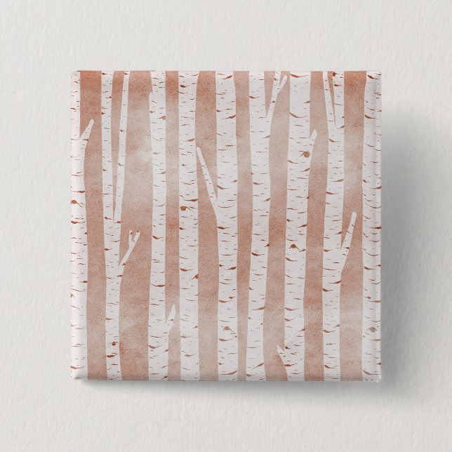 Illustrated Birch Träd Knapp (Framsida)