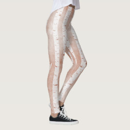 Illustrated Birch Träd Leggings