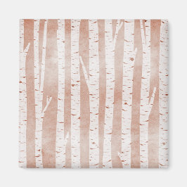 Illustrated Birch Träd Magnet