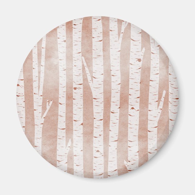 Illustrated Birch Träd Magnet (Framsidan)