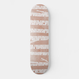 Illustrated Birch Träd Mini Skateboard Bräda 18,5 Cm