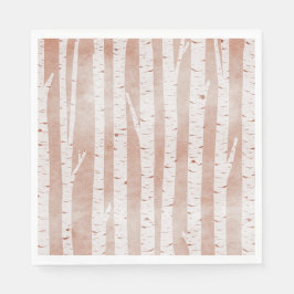Illustrated Birch Träd Pappersservett