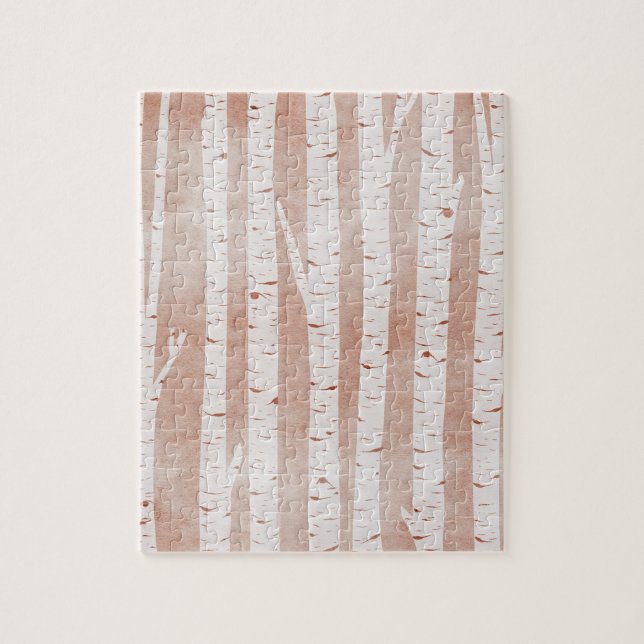 Illustrated Birch Träd Pussel (Vertikal)