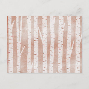 Illustrated Birch Träd Vykort