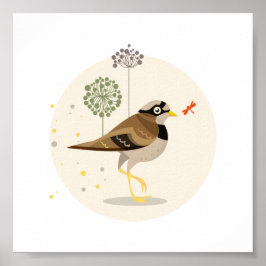Illustrated Bird under sommaren Poster