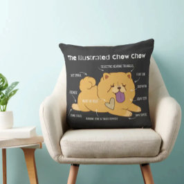 ILLUSTRATED CHOW  2 sizes Kudde