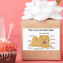 ILLUSTRATED CHOW   REKTANGULÄRT KLISTERMÄRKE