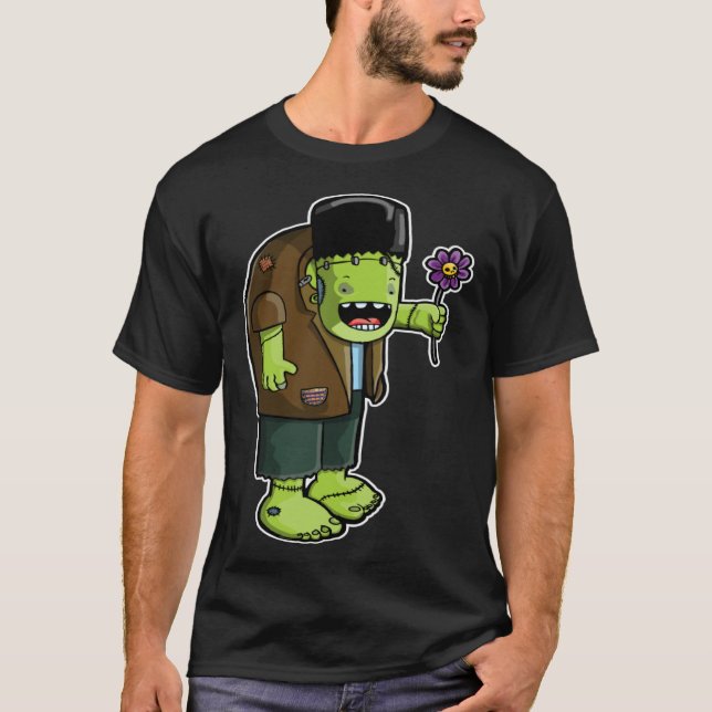Illustrated Frankenstein Original Character Graphi T Shirt (Framsida)