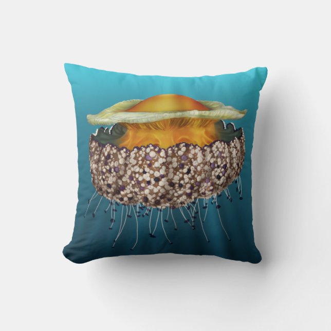 Illustrated Fried Egg Jellyfish Kudde (Framsida)